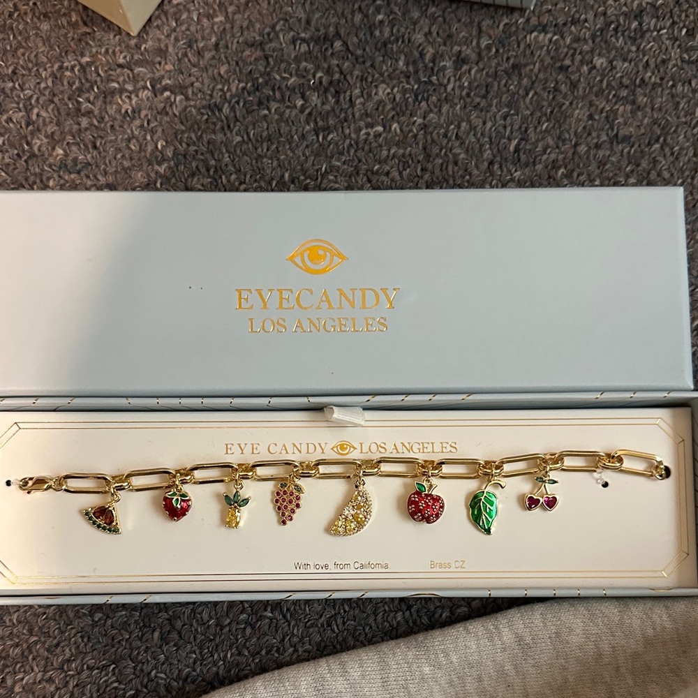 Eye Candy Los Angeles Gold Charm Bracelet